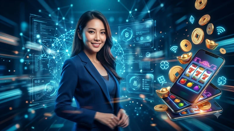 Game nổ hũ thần tài với guồng quay và biểu tượng may mắn