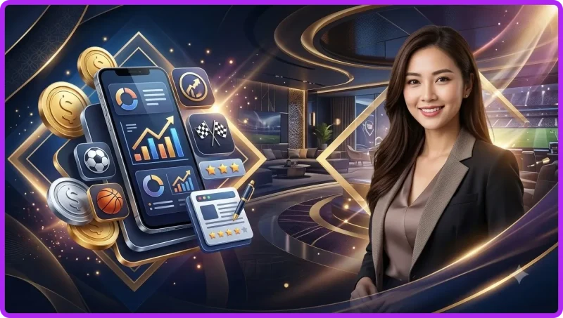 Người hâm mộ thể thao theo dõi trận đấu và sử dụng ứng dụng cá cược trên điện thoại