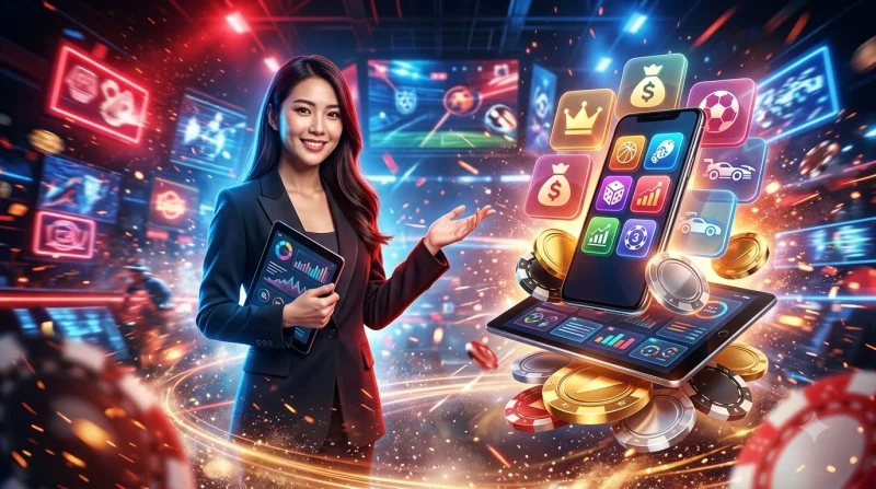 Tổng quan về nhà cái VSbet với giao diện trên laptop và điện thoại